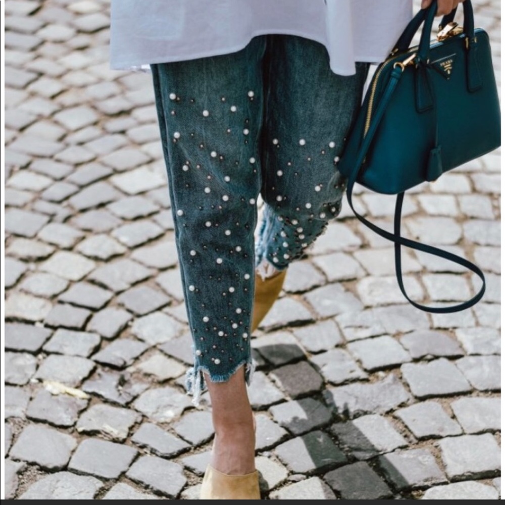 Zara pearl jeans